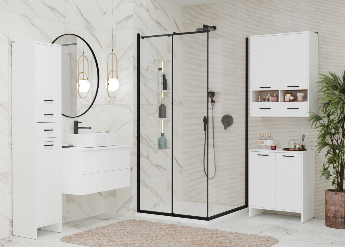 NINA 1D - Armoire de salle de bain 3 tablettes et 1 porte