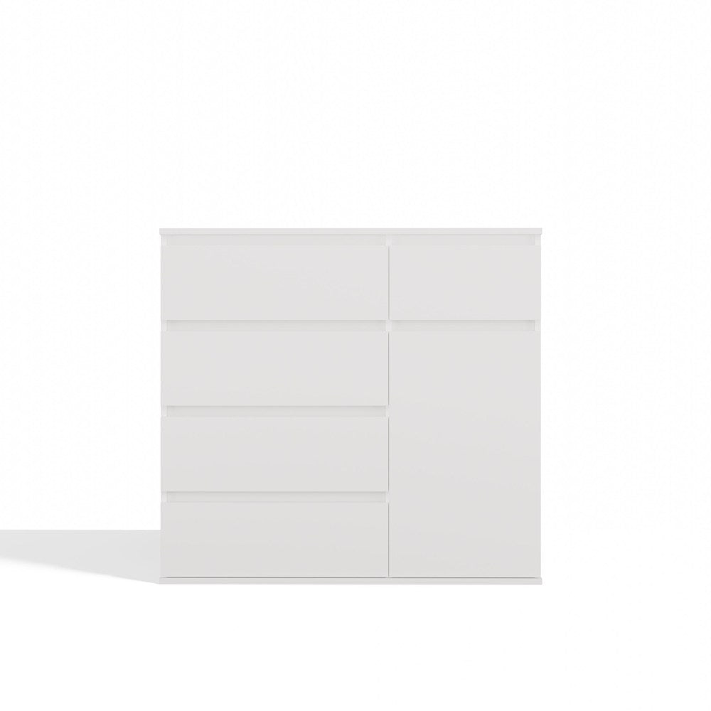 1D5S Commode - 1 porte à 5 tiroirs pour salon, chambre ou chambre d'amis