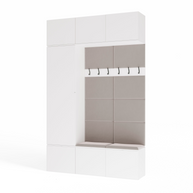 HAGA III 1 SZ2W- Ensemble d’entrée avec 1 armoire + 2 porte-manteaux 6 crochets