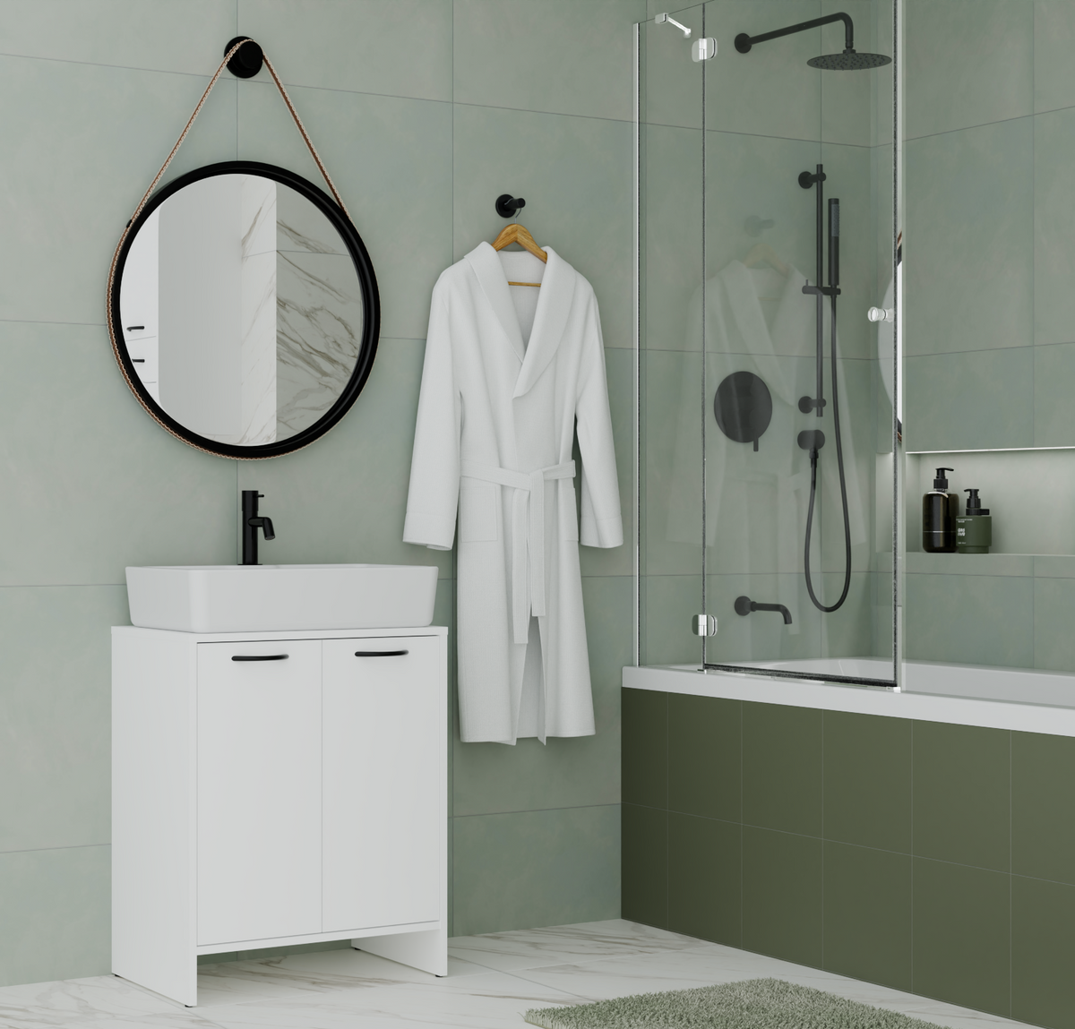 NINA 2DUM - Meuble de salle de bain sous lavabo 2 portes