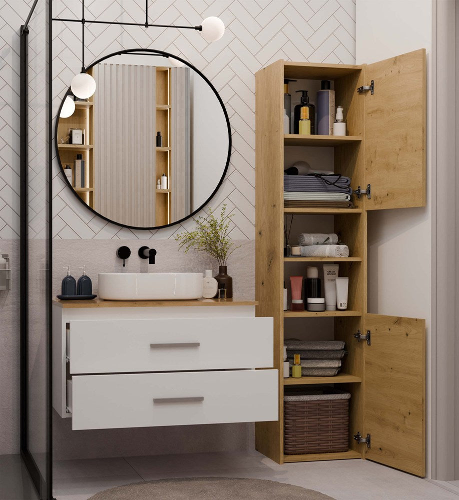 NEL - meuble de salle de bain 2 tiroirs 80cm
