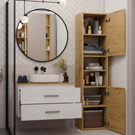 NEL - meuble de salle de bain 2 tiroirs 80cm
