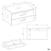 NEL - meuble de salle de bain 2 tiroirs 80cm