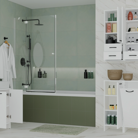 NINA 1D - Armoire de salle de bain 3 tablettes et 1 porte