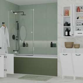 NINA 1K - Armoire de salle de bain avec panier à linge