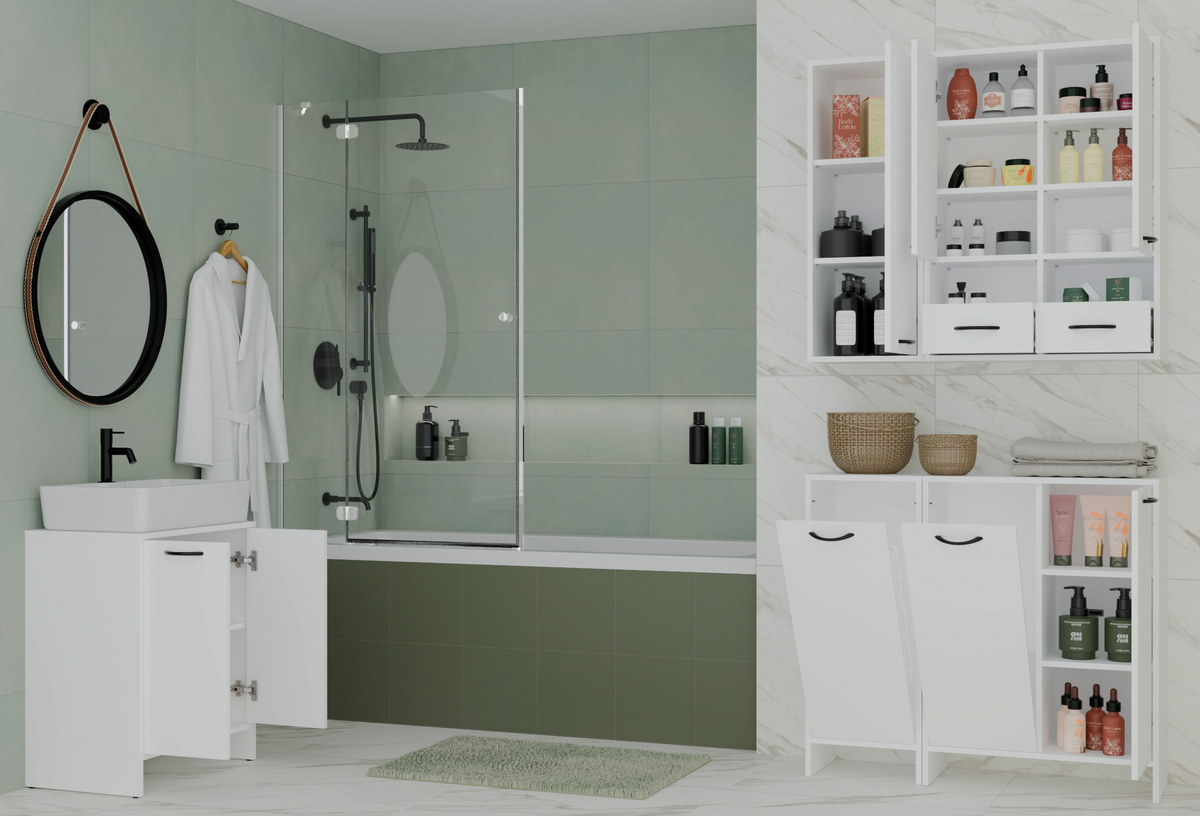 NINA 1D - Meuble de salle de bain 3 étagères