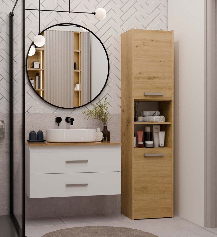 NEL - meuble de salle de bain 2 tiroirs 80cm