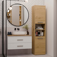 NEL - meuble de salle de bain 2 tiroirs 80cm