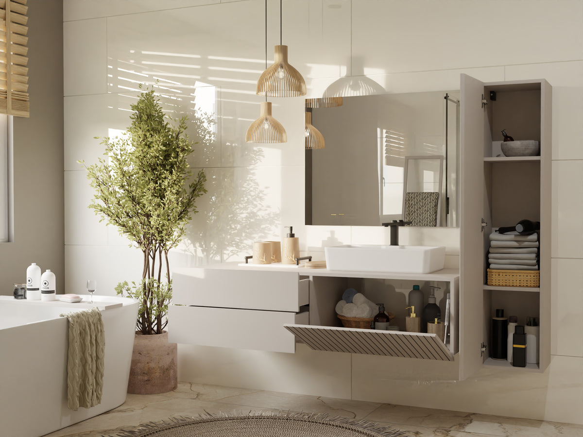 TIGO - meuble de salle de bain 2 tiroirs sans vasque