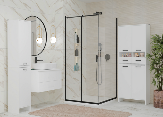 NINA W2D2P2S - Meuble de salle de bain 8 étagères & 2 tiroirs