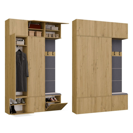 HAGA III 2SZ1W - Ensemble d’entrée avec 2 armoires + porte-manteau