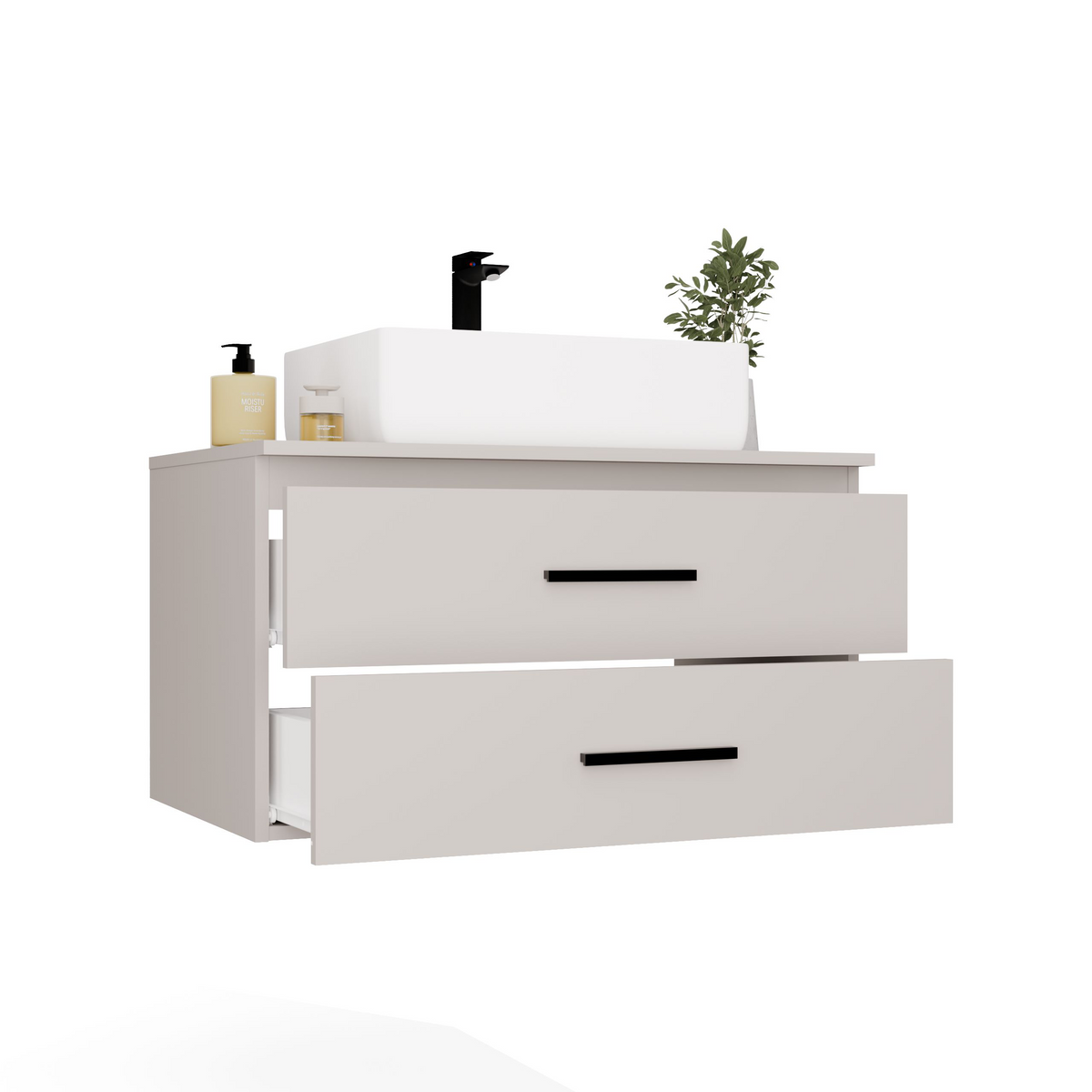 NEL - meuble de salle de bain 2 tiroirs 80cm