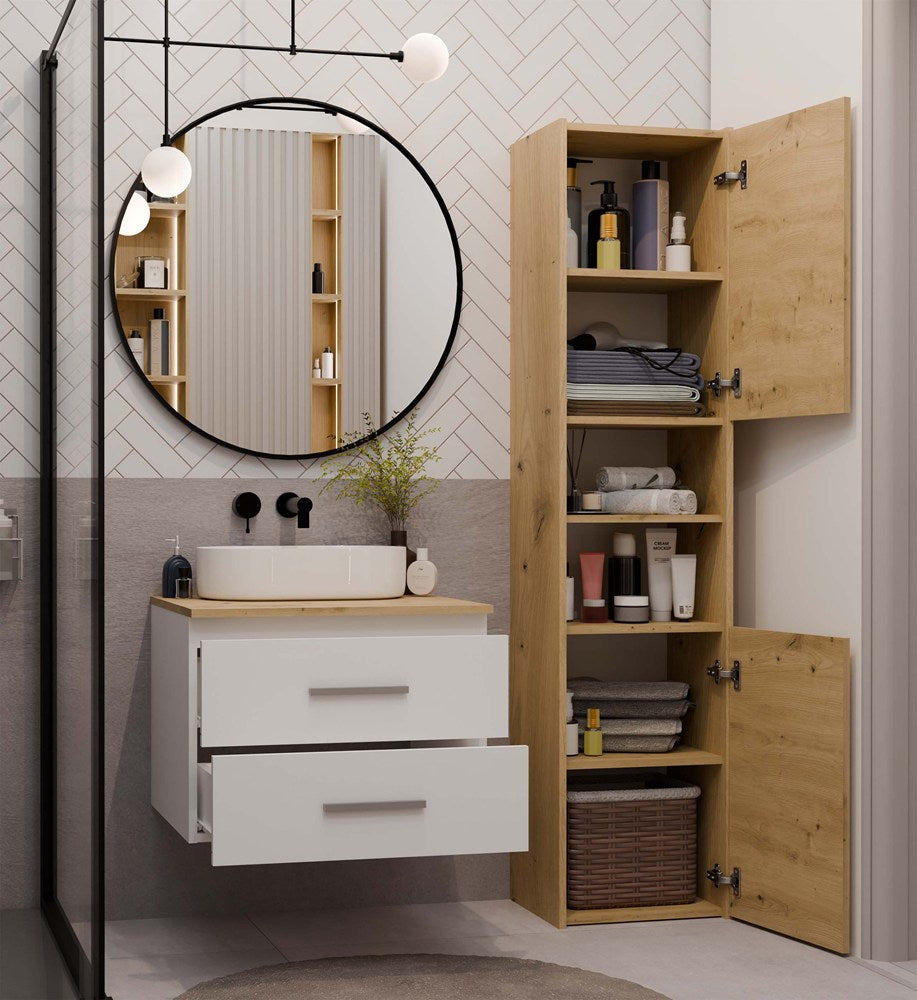 NEL 60 - meuble de salle de bain 2 tiroirs 60cm