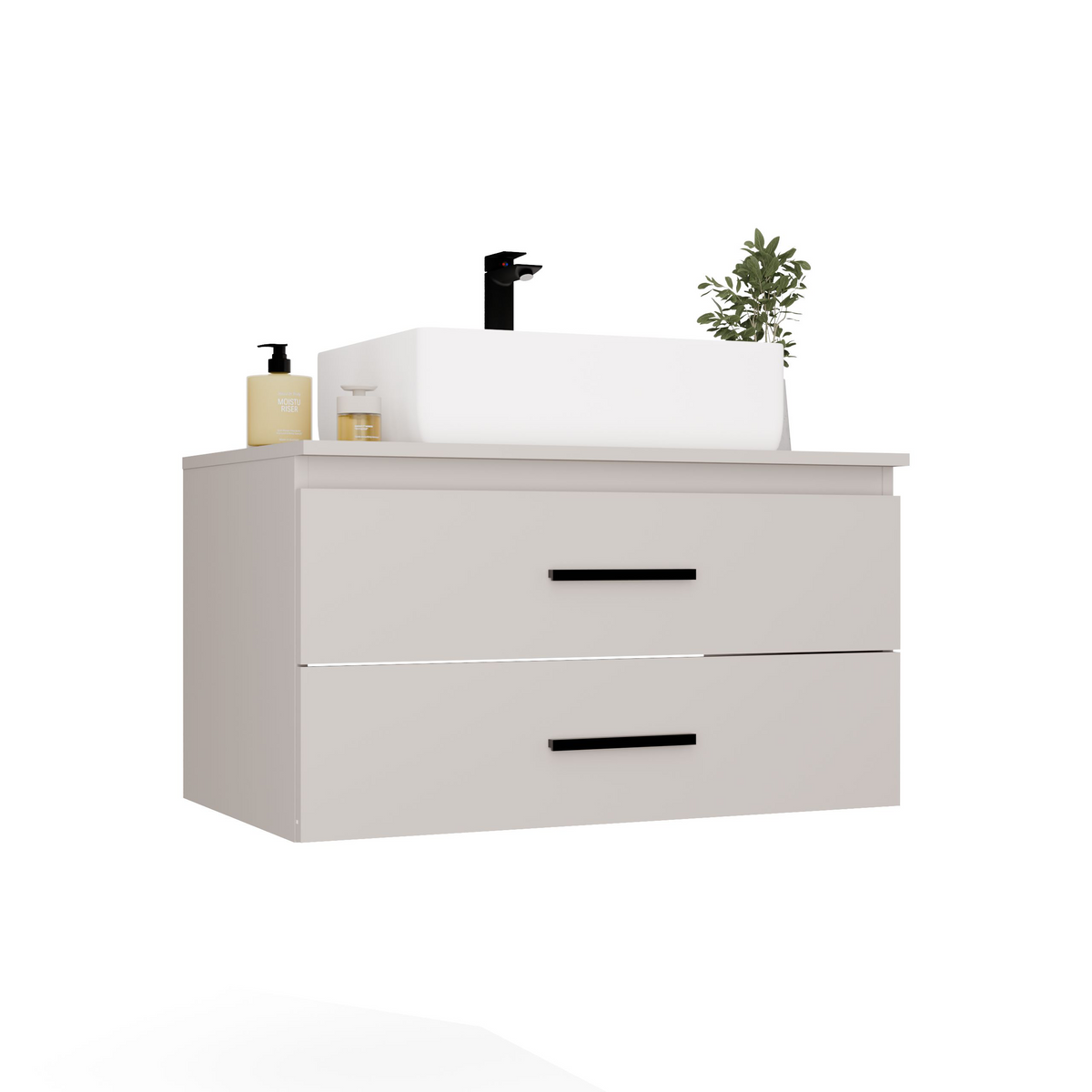 NEL - meuble de salle de bain 2 tiroirs 80cm