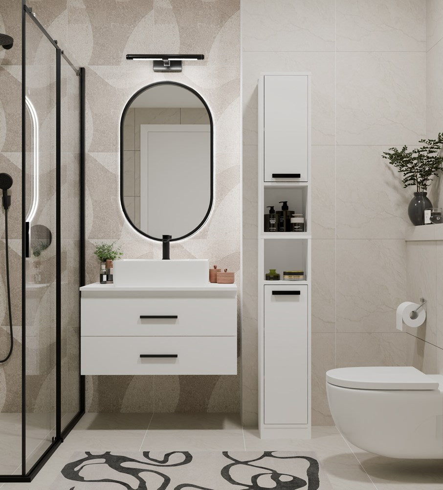 NEL - meuble de salle de bain 2 tiroirs 80cm