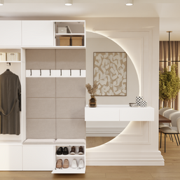 HAGA III 1 SZ2W- Ensemble d’entrée avec 1 armoire + 2 porte-manteaux 6 crochets