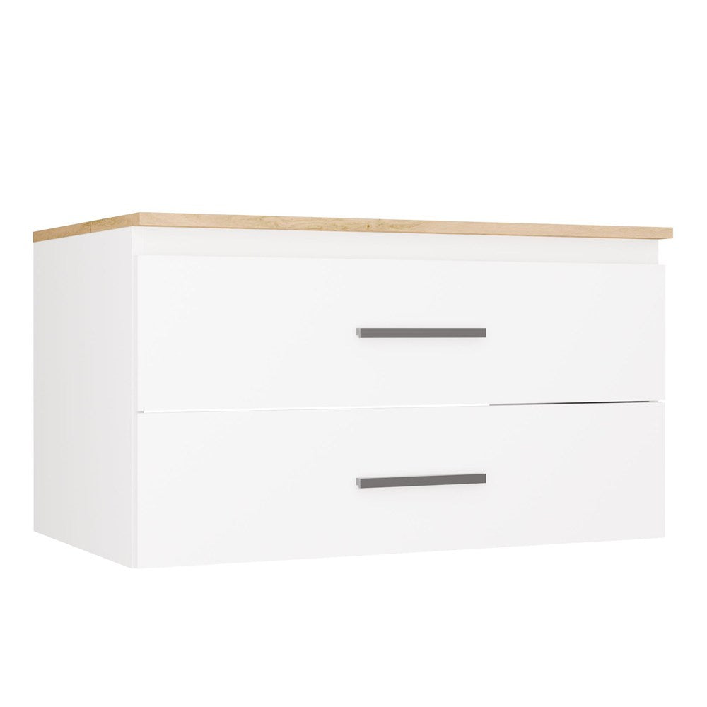 NEL - meuble de salle de bain 2 tiroirs 80cm
