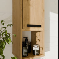 MEXY W1D - Meuble de salle de bain suspendu, 1 porte, 3 étagères
