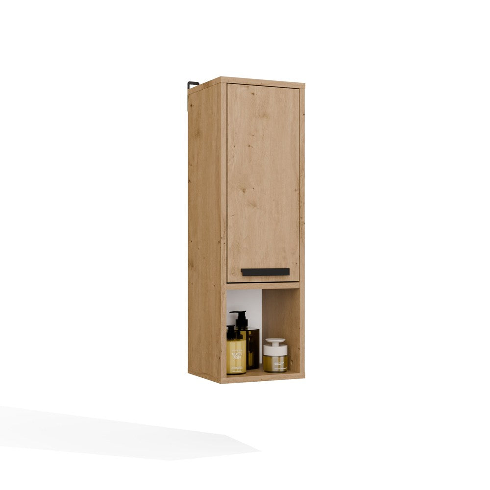 MEXY W1D - Meuble de salle de bain suspendu, 1 porte, 3 étagères