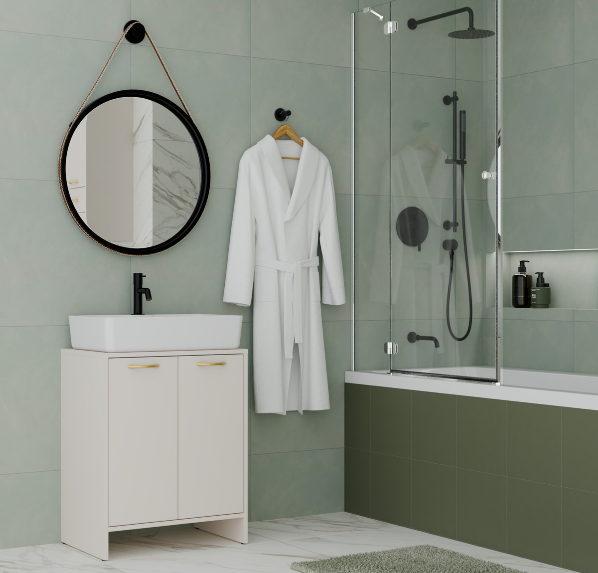 NINA 2DUM - Meuble de salle de bain sous lavabo 2 portes