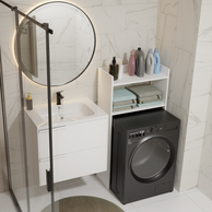 NINA NP - Meuble de salle de bain pour machine à laver, 2 étagères