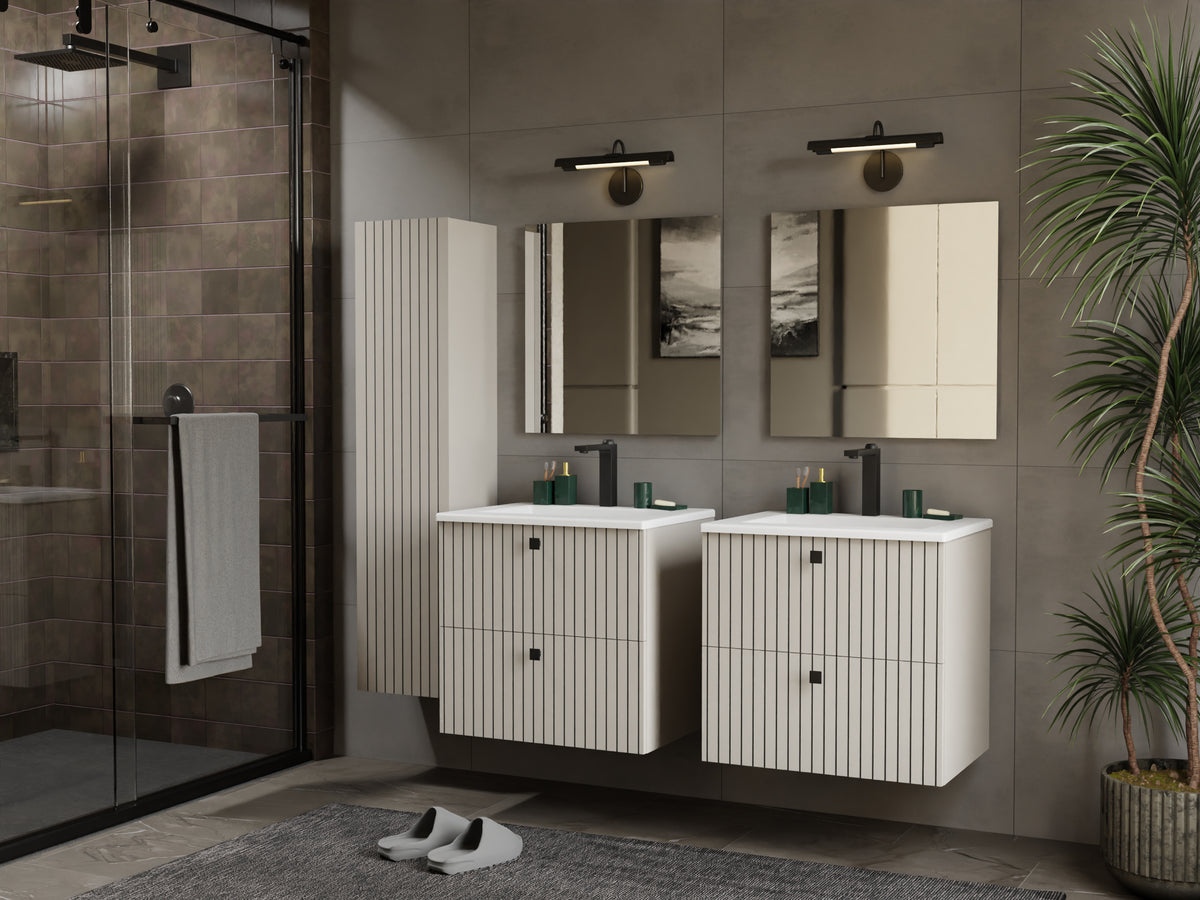 TIGO - meuble de salle de bain 2 tiroirs avec vasque