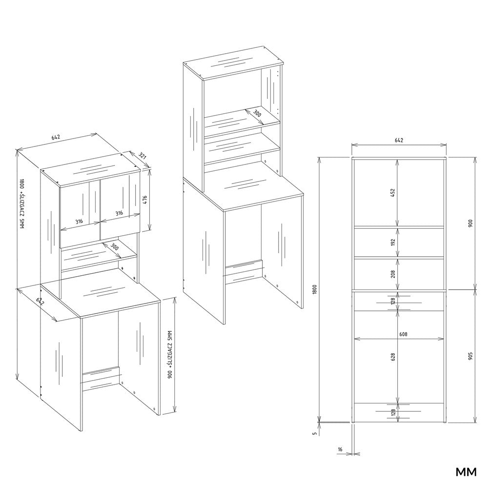 POLA MULTI - Meuble de salle de bain au-dessus de la machine à laver, colonne, étagère