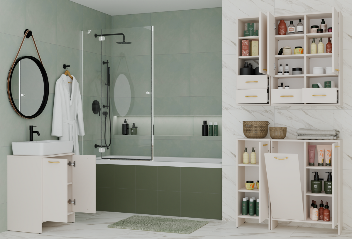 NINA 2DUM - Meuble de salle de bain sous lavabo 2 portes
