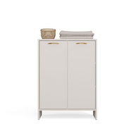 NINA 1K1D - Armoire de salle de bain panier à linge 3 étagères et 2 portes