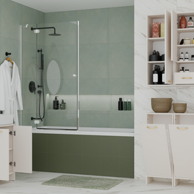 NINA 1K - Armoire de salle de bain avec panier à linge