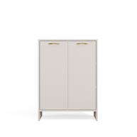 NINA 1K1D - Armoire de salle de bain panier à linge 3 étagères et 2 portes