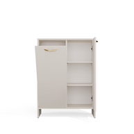 NINA 1K1D - Armoire de salle de bain panier à linge 3 étagères et 2 portes