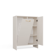 NINA 1K1D - Armoire de salle de bain panier à linge 3 étagères et 2 portes