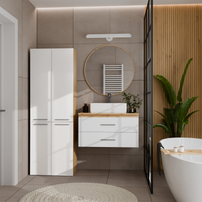 NEL 2K DD - Armoire de salle de bain 2 paniers à linge