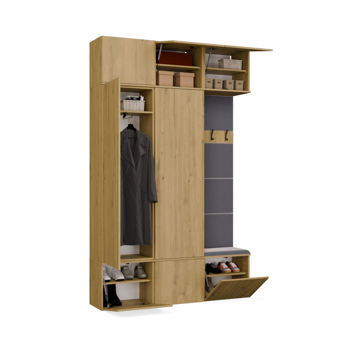 HAGA III 2SZ1W - Ensemble d’entrée avec 2 armoires + porte-manteau
