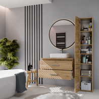 NEL 80 Meuble de salle de bain avec vasque, 2 tiroirs