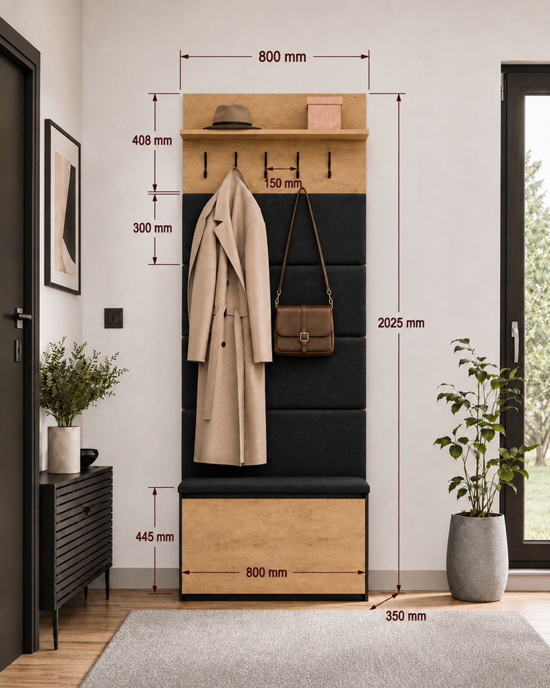 LIOR - Portant + meuble à chaussures - pour l'entrée