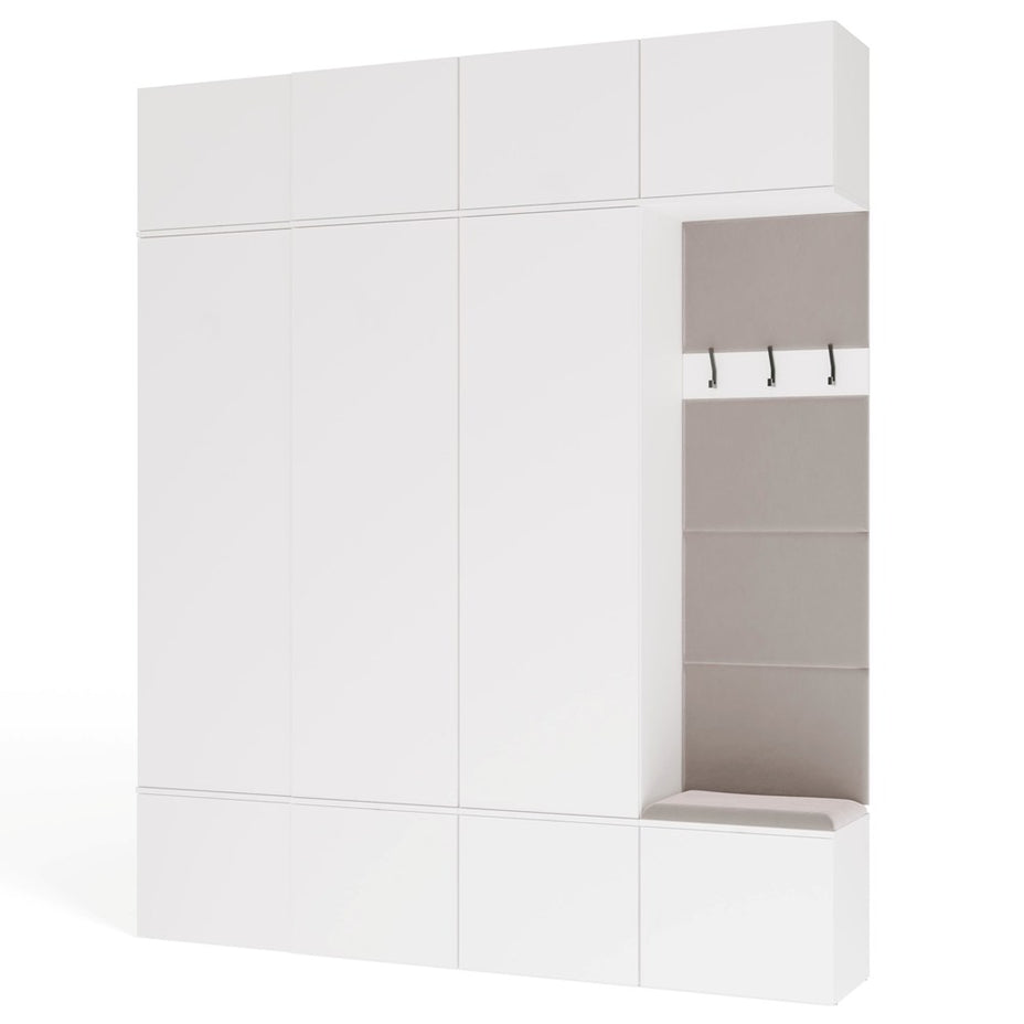 HAGA IV 3SZ1W - Ensemble d’entrée avec 3 armoires + porte-manteau + banc
