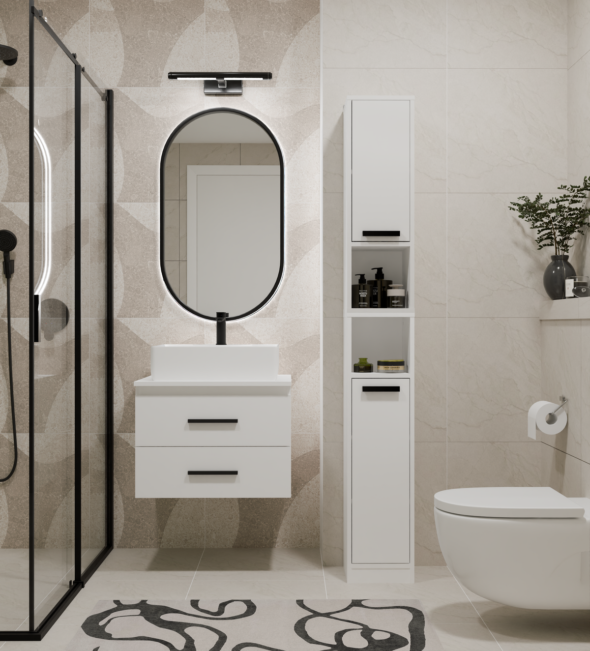 NEL 60 - meuble de salle de bain 2 tiroirs 60cm