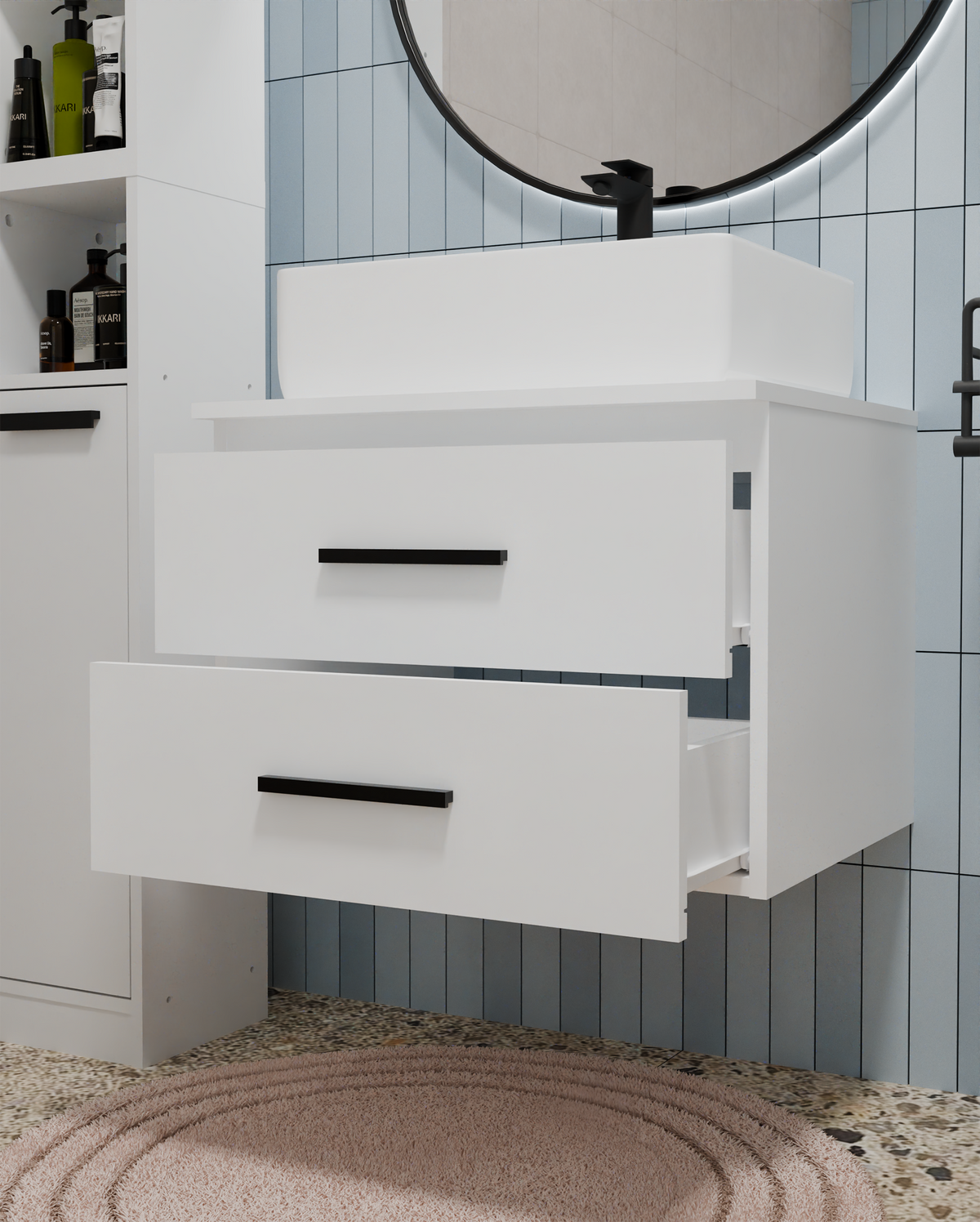 NEL 60 - meuble de salle de bain 2 tiroirs 60cm