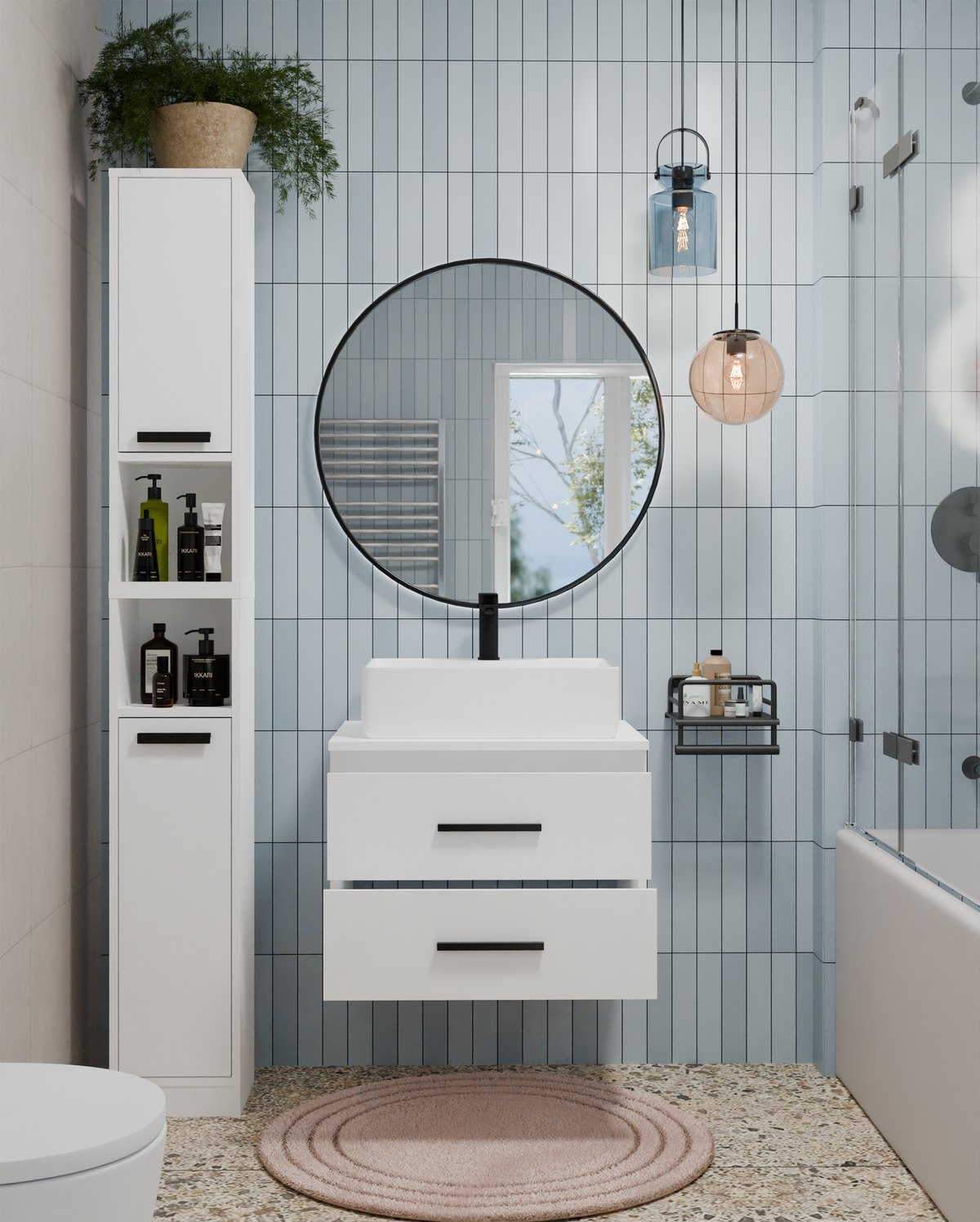 NEL 60 - meuble de salle de bain 2 tiroirs 60cm