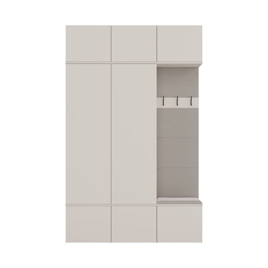 HAGA - Ensemble d’entrée avec 2 armoires + porte-manteau + banc