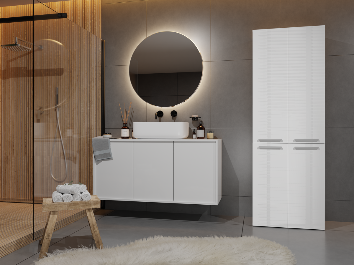 NEL 2K DD - Armoire de salle de bain 2 paniers à linge
