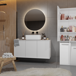 NEL 2K DD - Armoire de salle de bain 2 paniers à linge