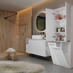 NEL 2K DD - Armoire de salle de bain 2 paniers à linge