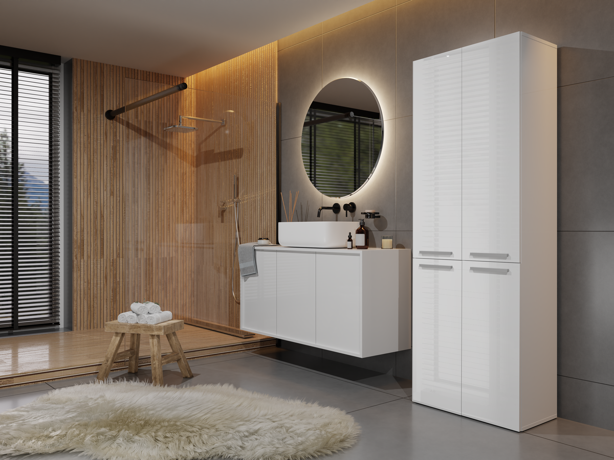 NEL 2K DD - Armoire de salle de bain 2 paniers à linge