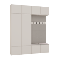 HAGA IV 2SZ2W - Ensemble d’entrée avec 2 armoires + 2 porte-manteaux 6 crochets + banc