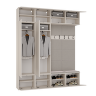 HAGA IV 2SZ2W - Ensemble d’entrée avec 2 armoires + 2 porte-manteaux 6 crochets + banc