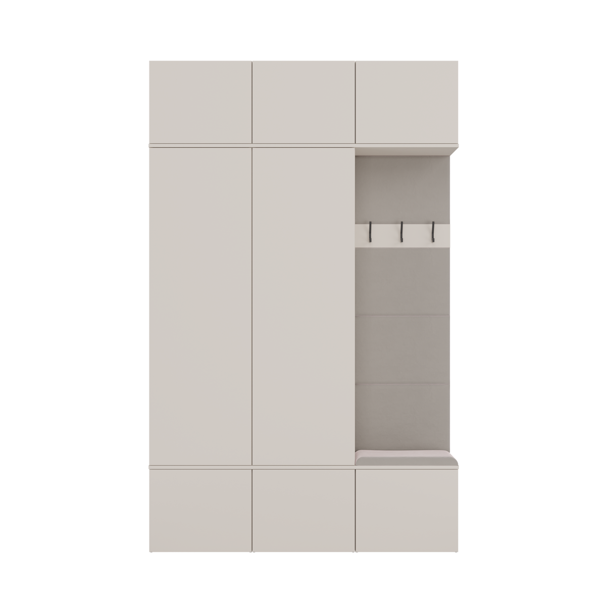 HAGA III 2SZ1W - Ensemble d’entrée avec 2 armoires + porte-manteau