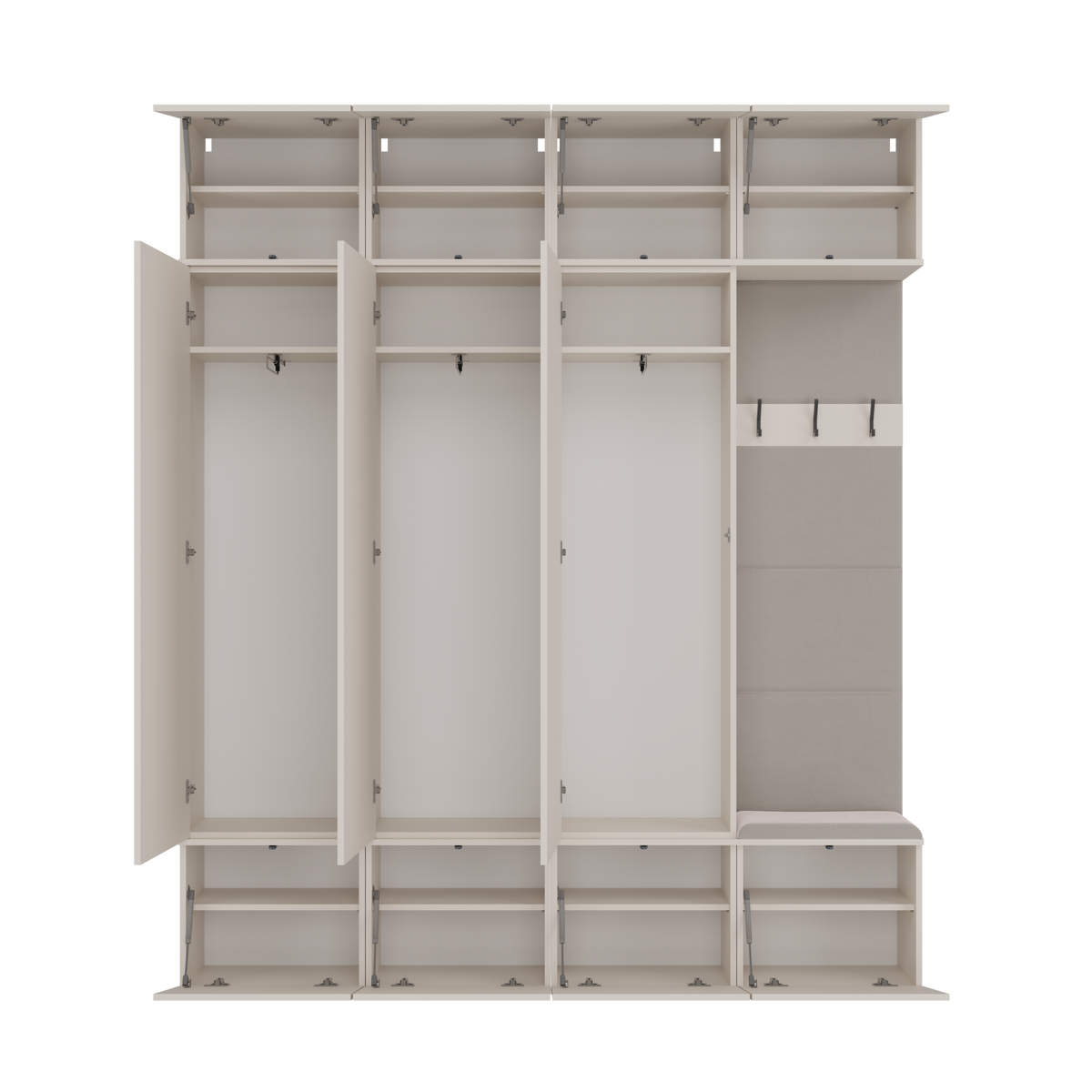 HAGA IV 3SZ1W - Ensemble d’entrée avec 3 armoires + porte-manteau + banc